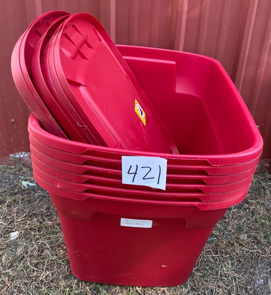 6 Totes with lids