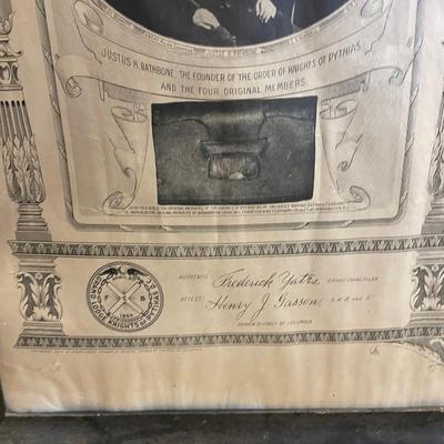 BIRTH OF THE ORDER OF KNIGHTS OF PYTHIAS/ Lithograph