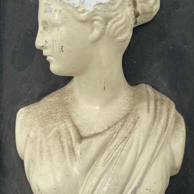 Ceramic Roman Bust in Frame (female)