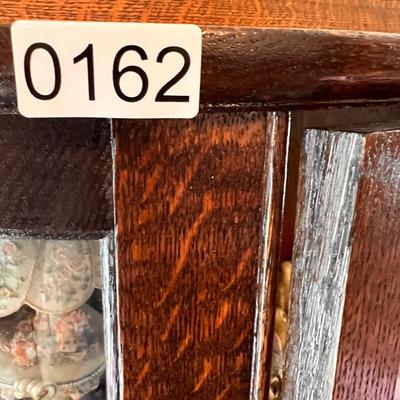 Antique Bow Front Curved Glass Curio Cabinet