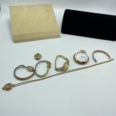 Elgin, Bulova, Wrist Watches + South Bend Pocket Watch (B3-SS)