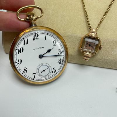 Elgin, Bulova, Wrist Watches + South Bend Pocket Watch (B3-SS)
