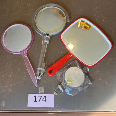 Variety of vintage hand mirrors