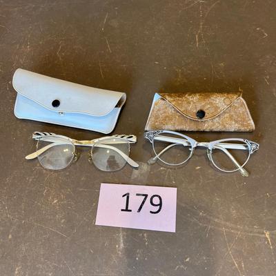 Two pairs vintage Cat Eye eye glasses