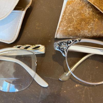 Two pairs vintage Cat Eye eye glasses