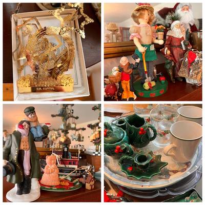 Huge Vntg. Contemp. Christmas Decor Lot - Enesco, Dept. 56, Kirk Stieff
