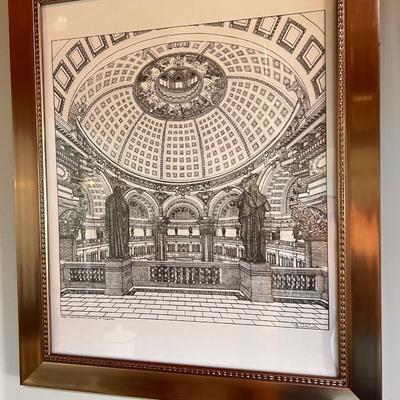 Vintage Framed Print Library of Congress