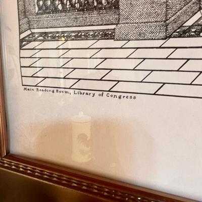 Vintage Framed Print Library of Congress