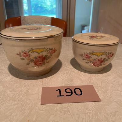 Two floral bowls with lids Universal Cambridge