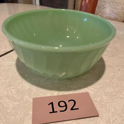 Jadite Fireking Swirl mixing bowl