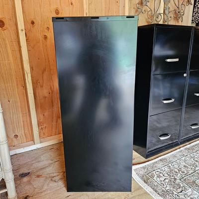 Four Black Metal Filing Cabinets w/ Key (S-JS)