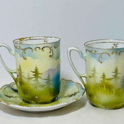 Rare RS Prussia chocolate cups and saucer