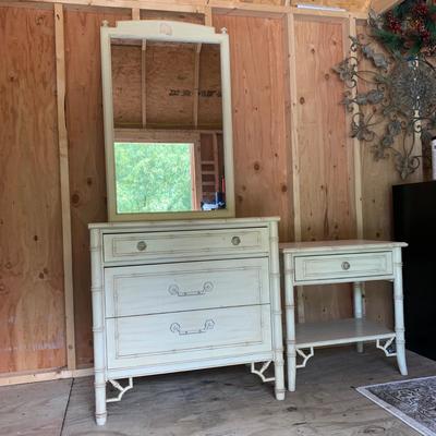 Thomasville Furniture Dresser and Nightstand with Bamboo Theme (S-HS)