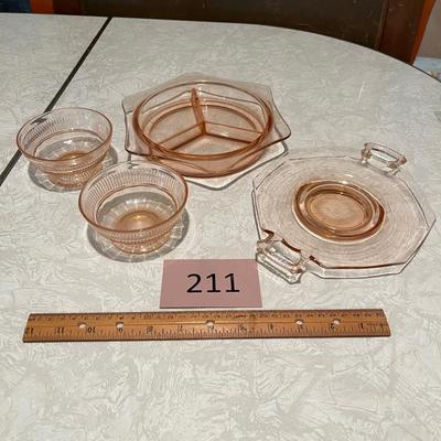Assortment Pink Depression serving