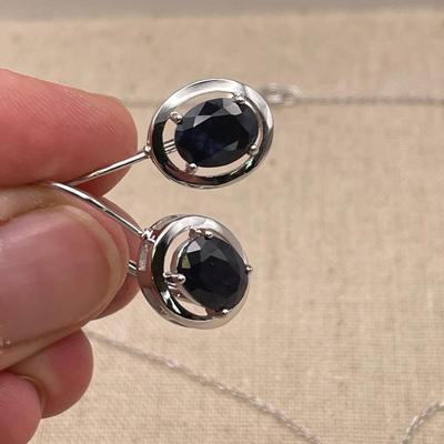 Black Sapphire & Sterling Set (B3-SS)