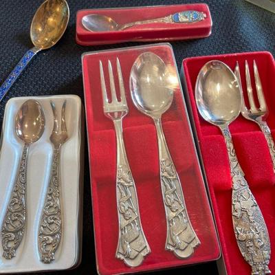 Norwegian silver plate souvenir spoons