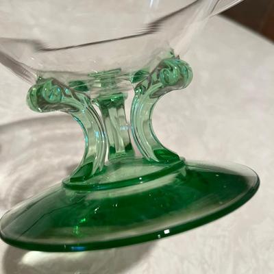 Fostoria Uranium Green pedestal bowl