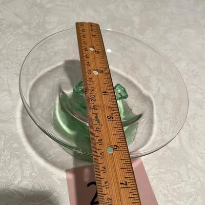 Fostoria Uranium Green pedestal bowl