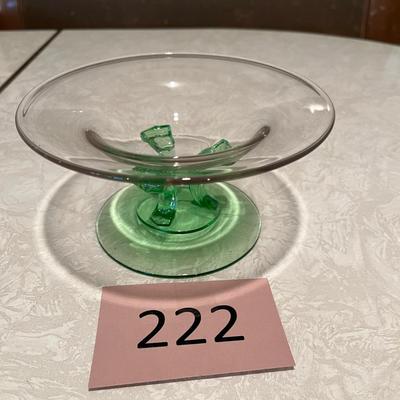 Fostoria Uranium Green pedestal bowl