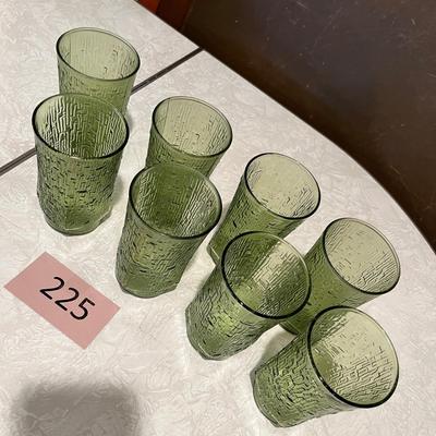 Lot 1 Anchor, hocking  pagoda avacado green glasses