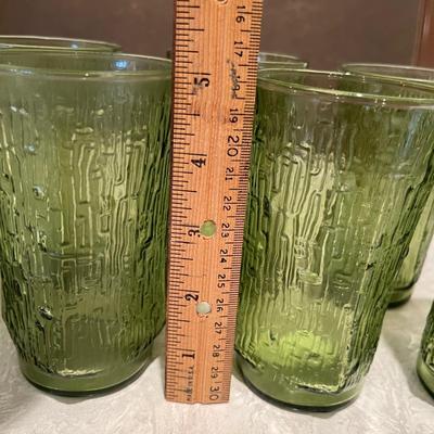 Lot 1 Anchor, hocking  pagoda avacado green glasses