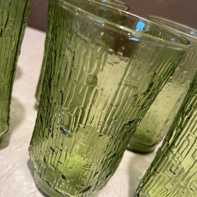 Lot 1 Anchor, hocking  pagoda avacado green glasses