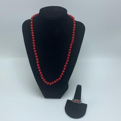 Large Collection of Southwestern Style Red Coral and Turquoise Necklaces and More (B3-KW)