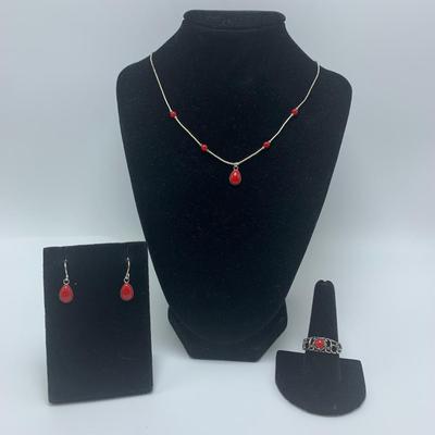 Large Collection of Southwestern Style Red Coral and Turquoise Necklaces and More (B3-KW)