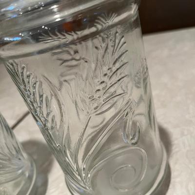 Set of two clear glass canisters