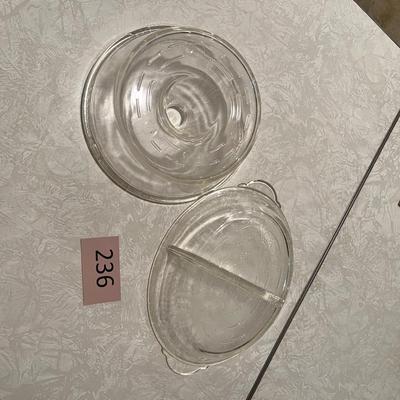 Glassbake Bundt pan & divided dish