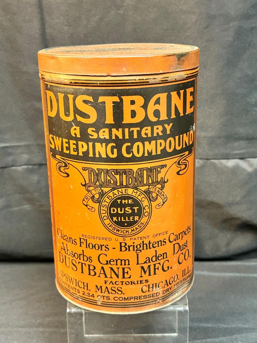 Vintage Dustbane Sweeping Compound Tin Canister