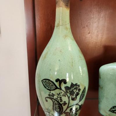 Blue green vases