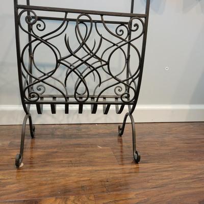 Wrought Iron Magazine Rack/Table, Basket and More (M-DW)