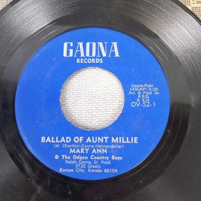 45rpm - Mary Ann & the Ogden Country Boys - Ballad of Aunt Millie - OV-52