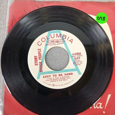 45rpm - Stony Brook People - Easy to Be Hard - Columbia 4-44866