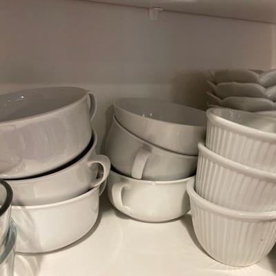 White plates and misc dining items