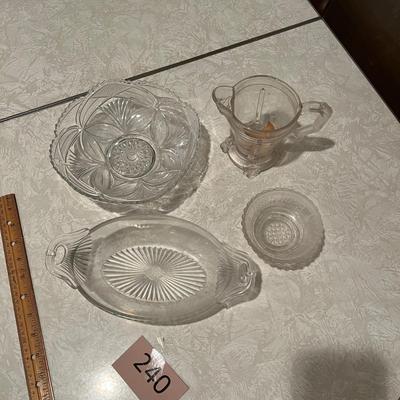 Variety of glass serving pieces