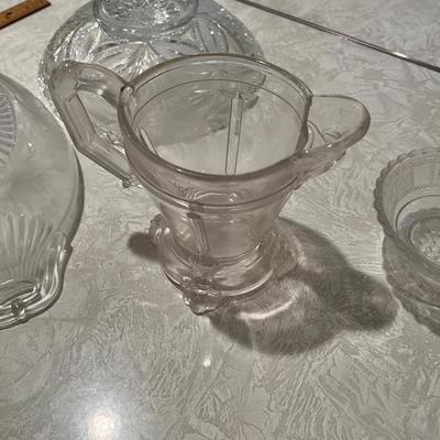 Variety of glass serving pieces