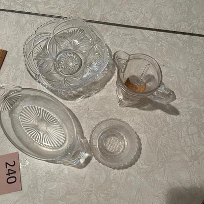 Variety of glass serving pieces