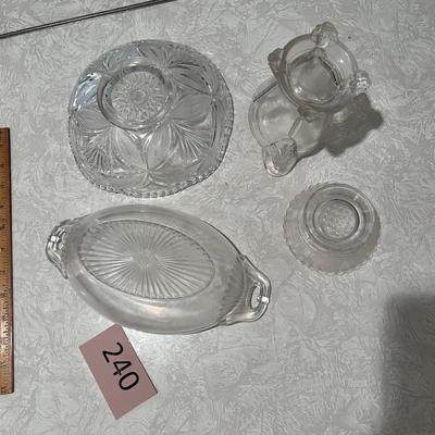 Variety of glass serving pieces
