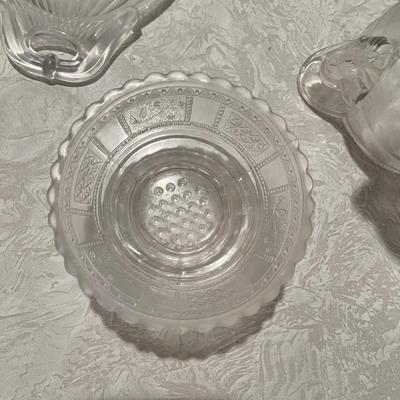 Variety of glass serving pieces
