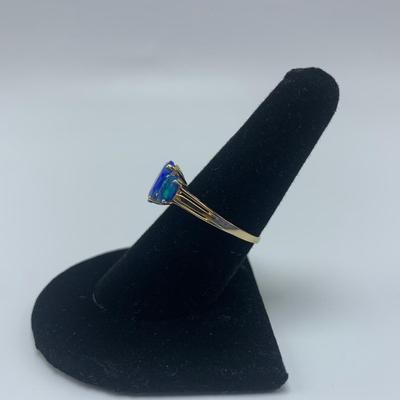 10K Yellow Gold Ring with Ethiopian Opal (B3-KW)