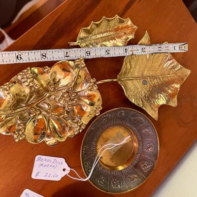 Mixed Vintage Decorative Brass Lot - Book Ends, Door Knocker, Utensils, Bowls