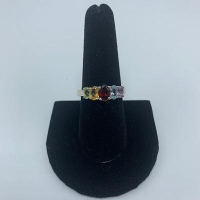 Multicolored Gemstone Ring, Bracelet, and Earring Set (B3-KW)