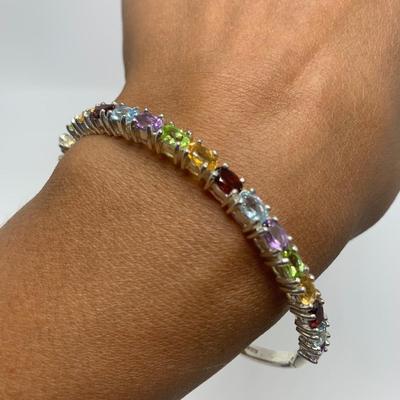 Multicolored Gemstone Ring, Bracelet, and Earring Set (B3-KW)