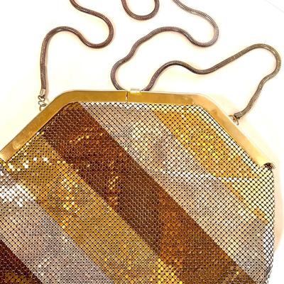 Vintage Delill gold mesh purse