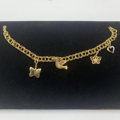 Beverly Hills Gold 14K Bracelet and 14K Gold Charm Bracelet (B3-KW)