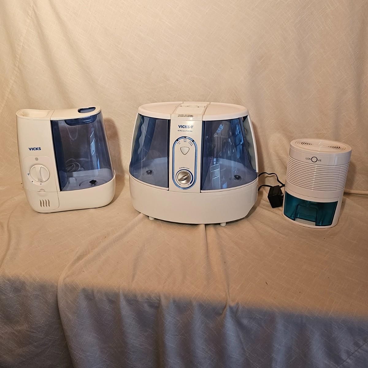 Trio of Tabletop Homecare Units Humidifiers & Dehumidifier (SJS
