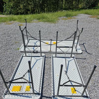 Three Plastic Folding Tables  (S-JS)