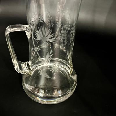 Vintage Large Cut Crystal Flowers-Daisy Pitcher